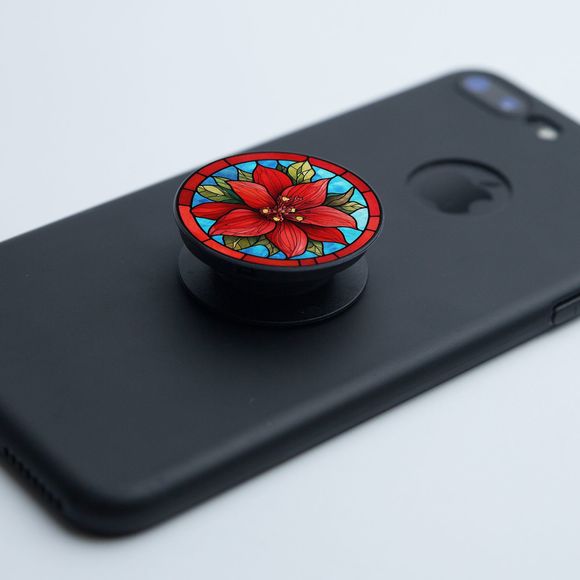 PopSockets Poinsettia Red Christmas Flower for Phone Women Swappable PopGrip - Picture 2 of 13